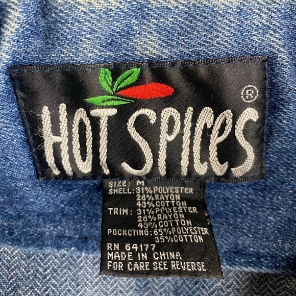 Hot Spices Vintage Sparkle Paint Jean Jacket Sz Med - Picture 9 of 12